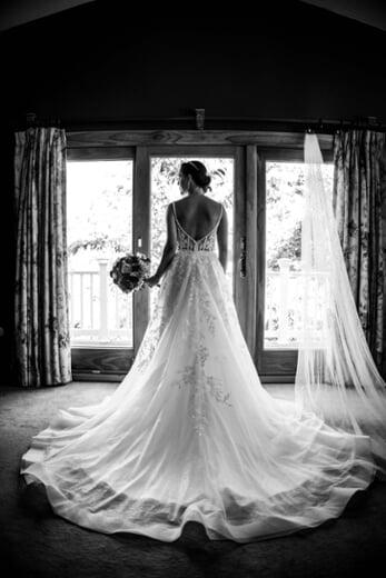 Timeless Elegance: Black and White Bridal Portrait