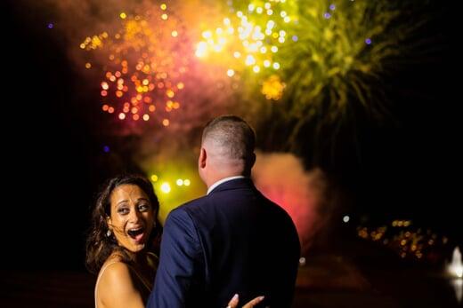 Spectacular Firework Display at Wedding Celebration